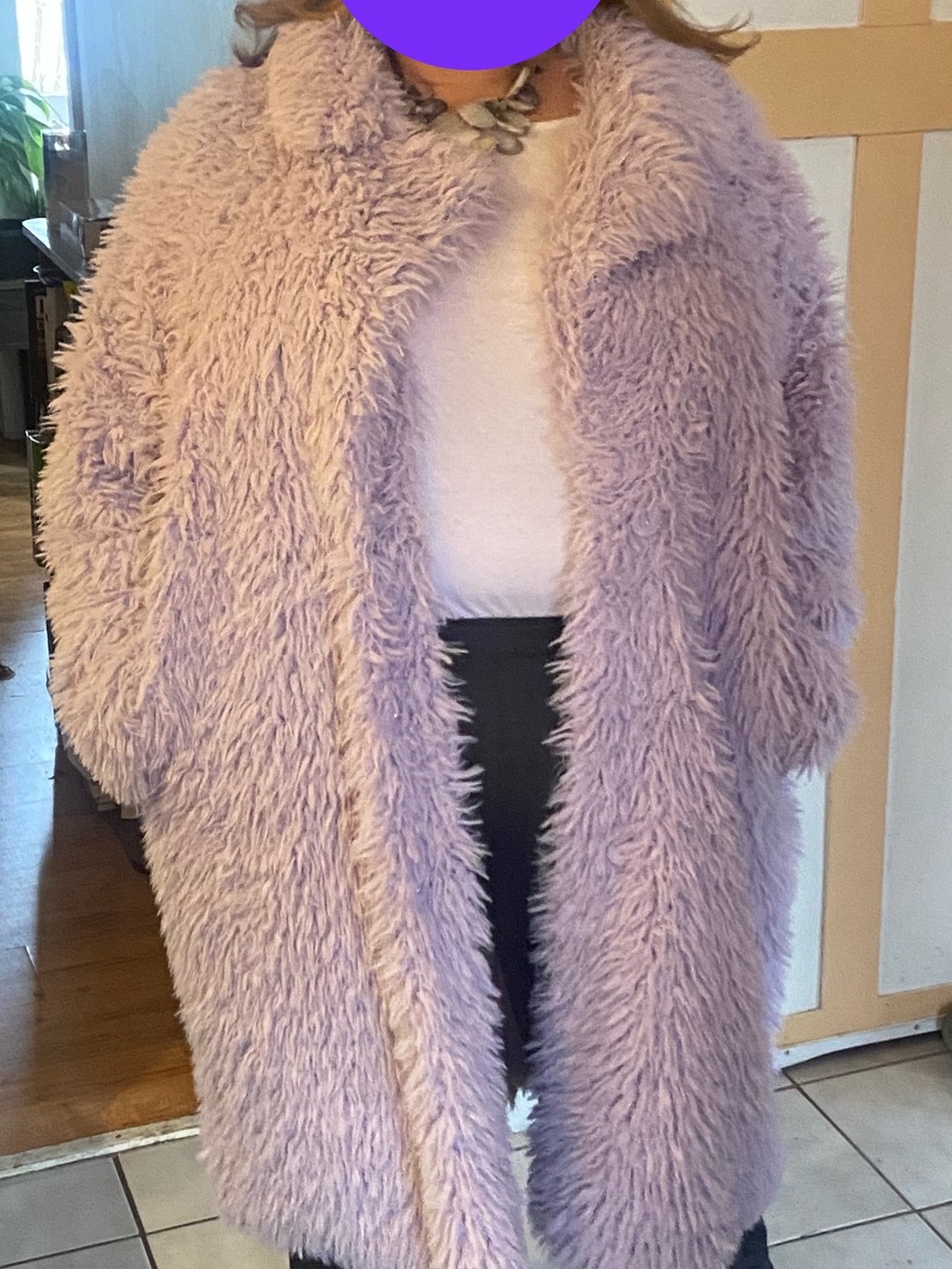 Anthropologie Lavender Teddy Faux Fur Coat - Picture 5 of 5